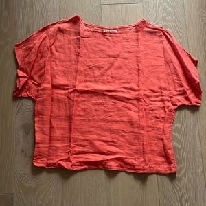 Black Crane Linen Top